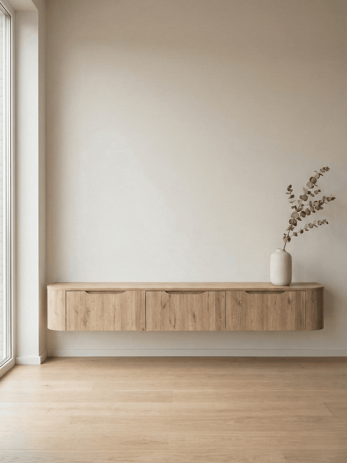 Japandi Curved TV Unit
