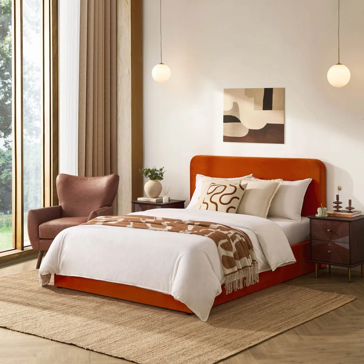 Ascot Ottoman Storage Bed – Bright Orange
