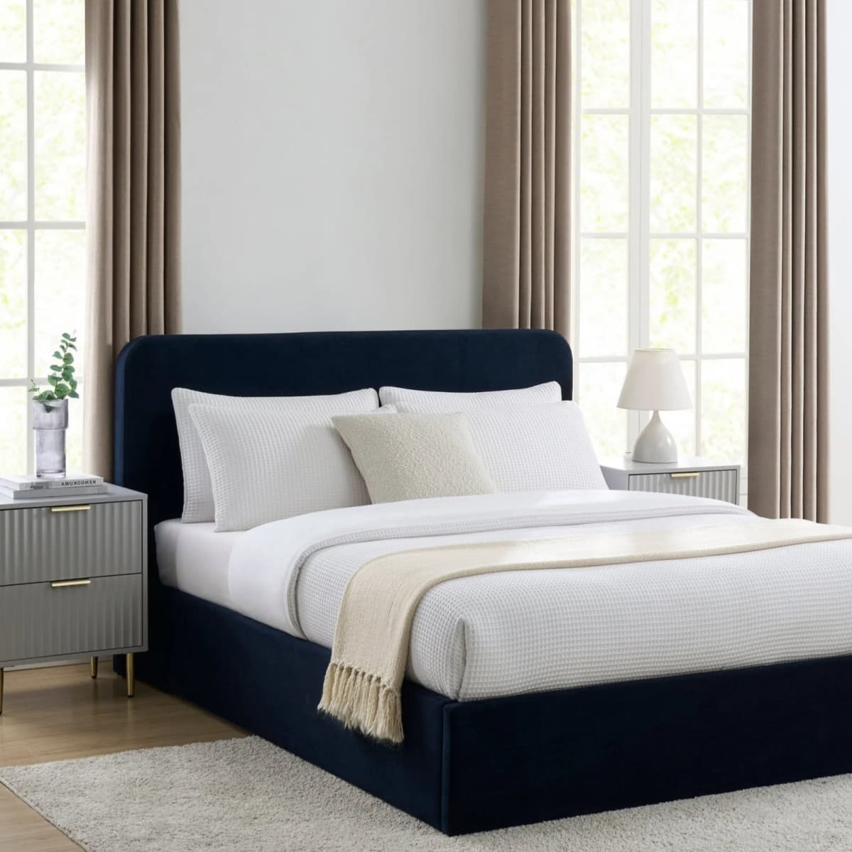 Ascot Ottoman Storage Bed – Navy