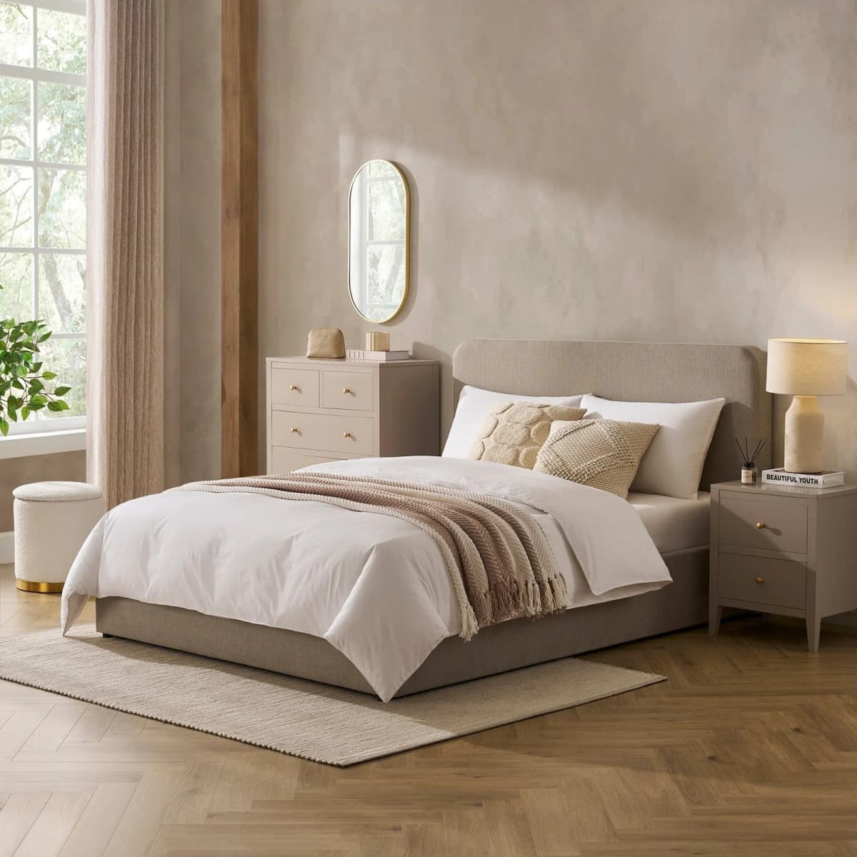 Ascot Ottoman Storage Bed – Stone Grey