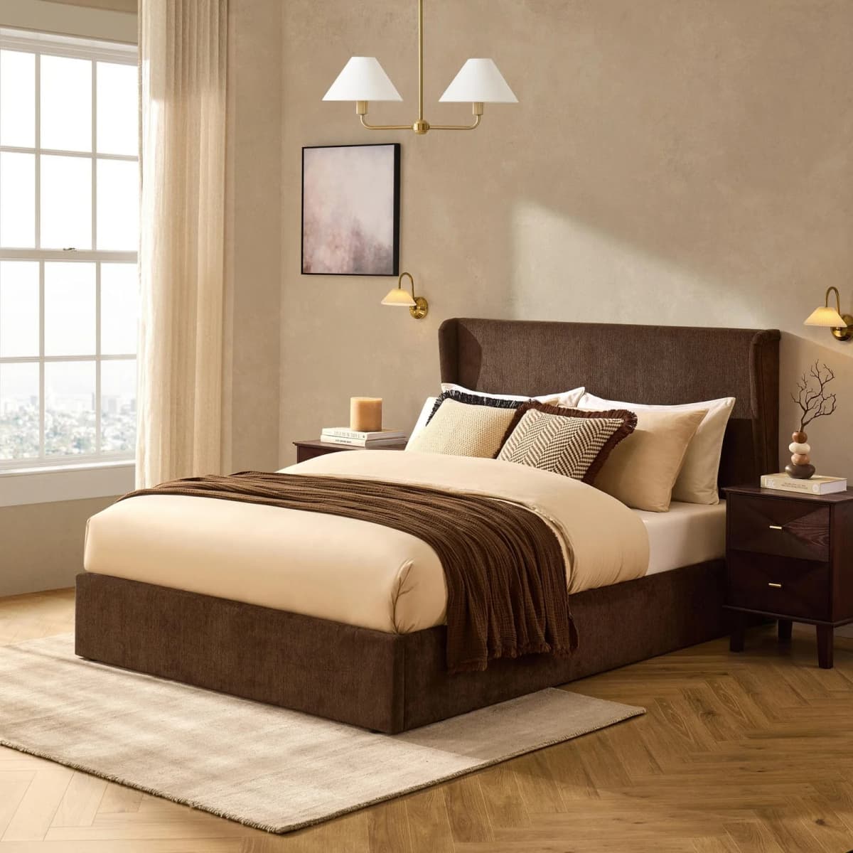 Berkeley Ottoman Storage Bed – Textured Cappuccino