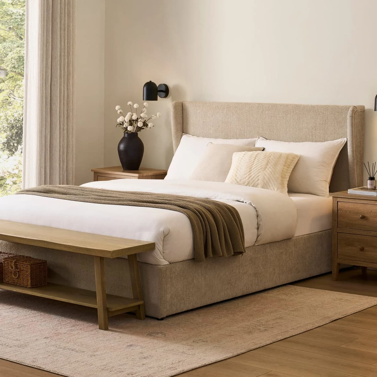 Berkeley Ottoman Storage Bed – Textured Oatmeal