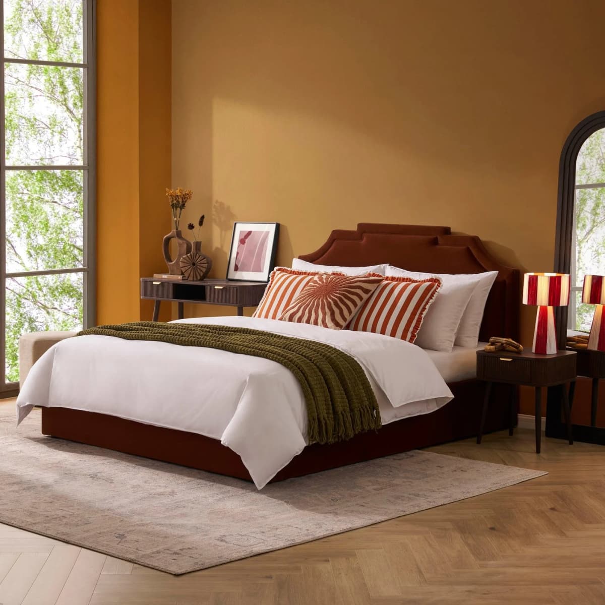 Delphi Ottoman Storage Bed – Terracotta