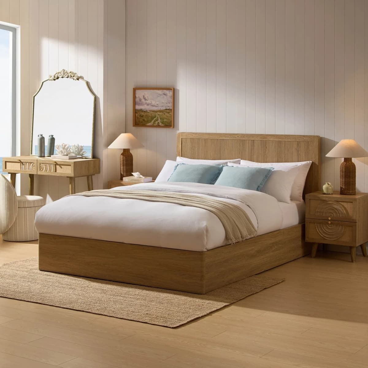 Hattie Ottoman Storage Bed – Light Wood
