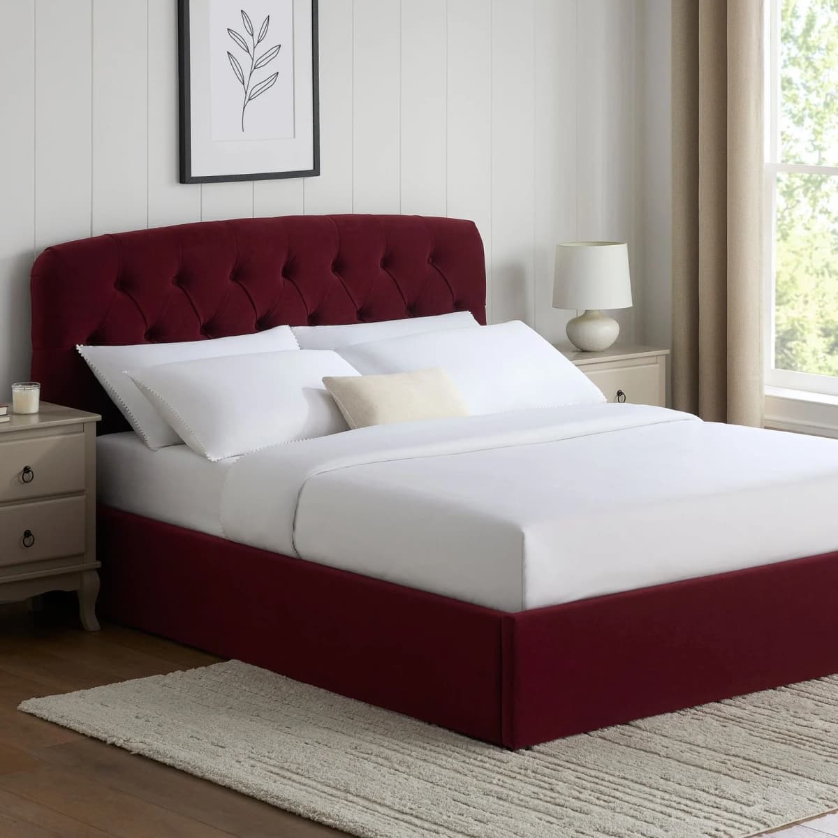 Hebden Ottoman Storage Bed – Berry