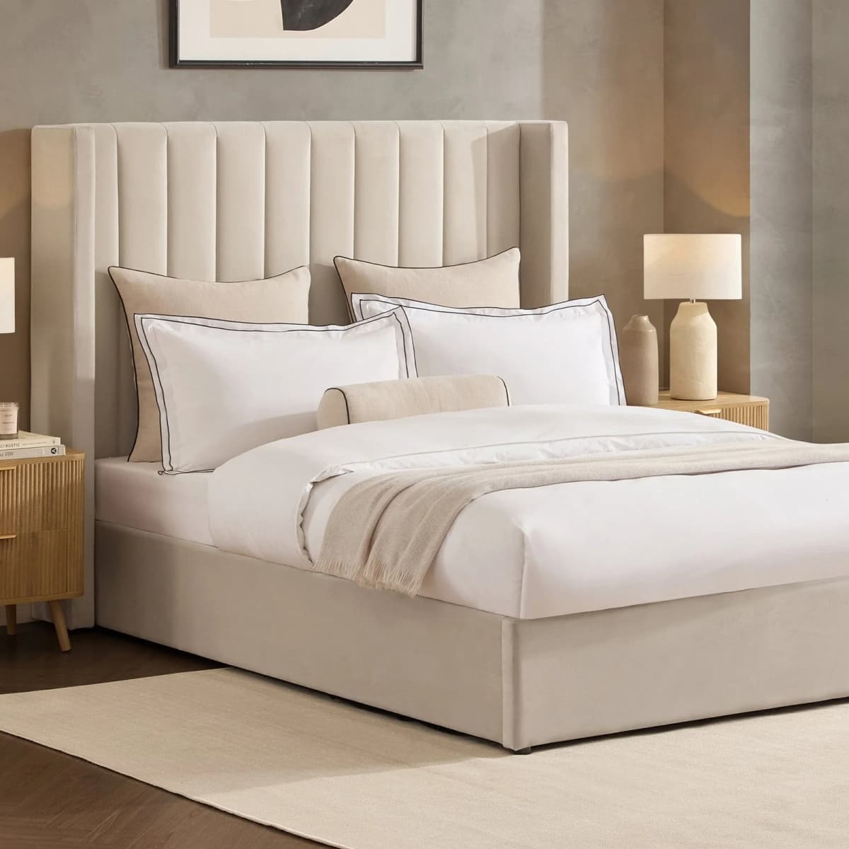 Madison Ottoman Storage Bed – Ecru