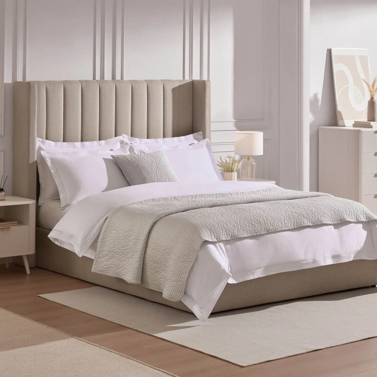 Madison Ottoman Storage Bed – Stone Grey