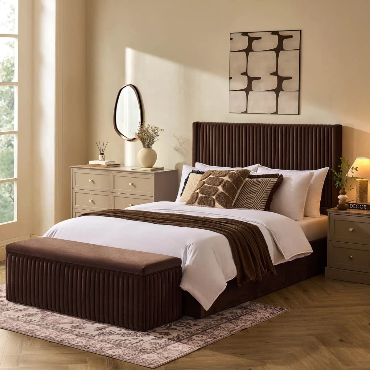 Melrose Ottoman Storage Bed – Cappuccino