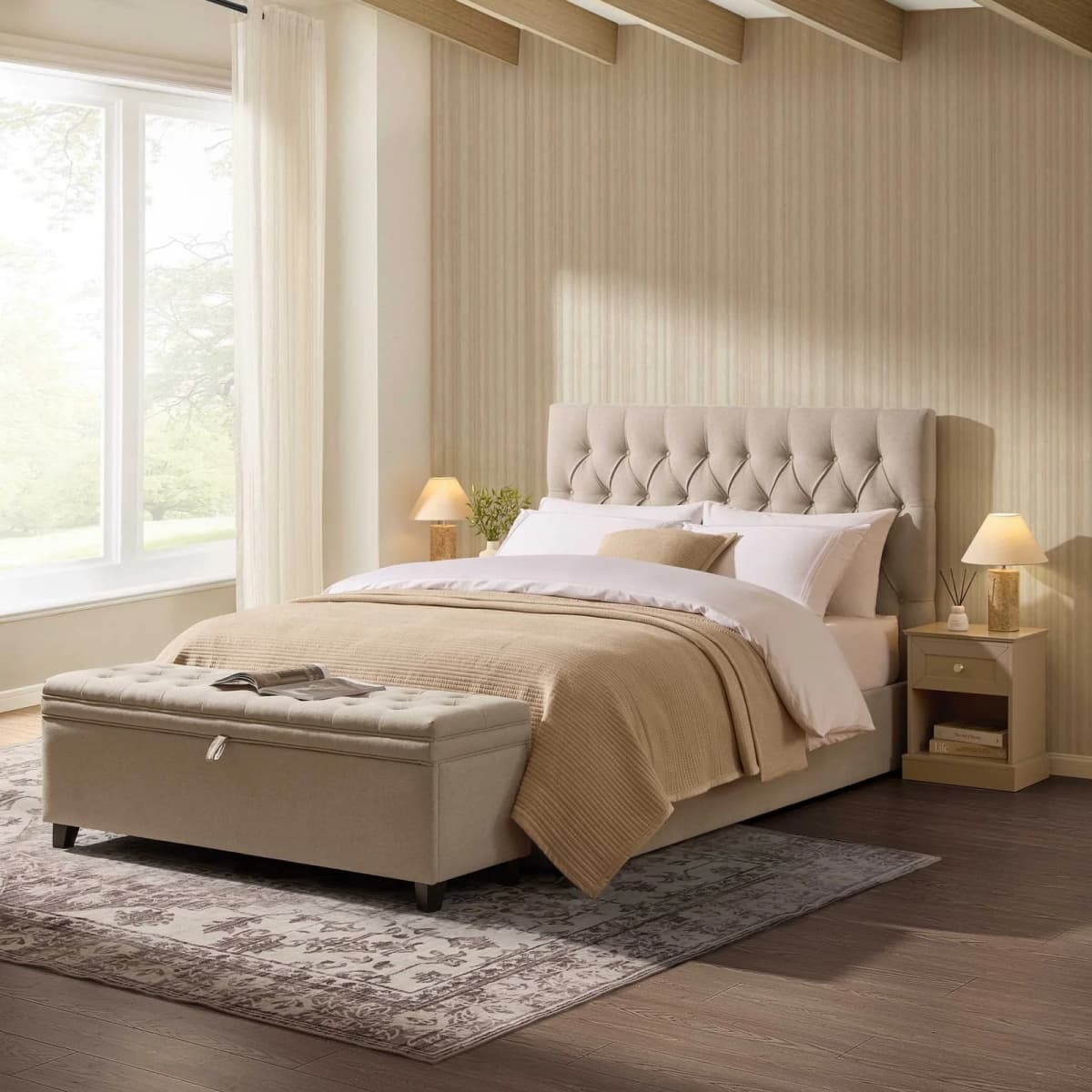 Middleton Ottoman Storage Bed – Oatmeal