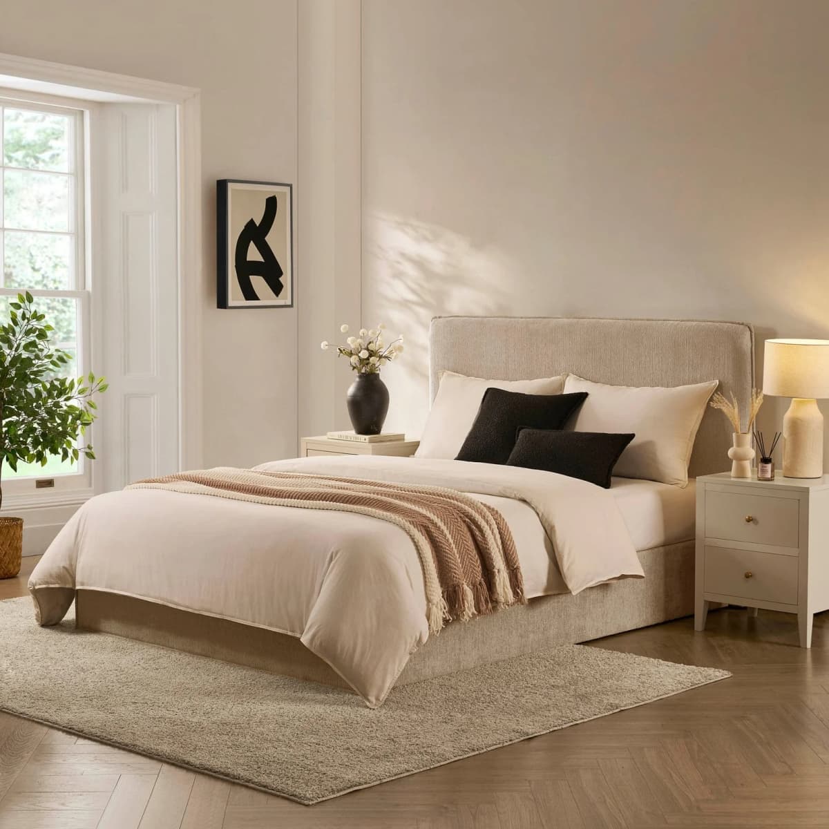 Oslo Ottoman Storage Bed – Textured Oatmeal