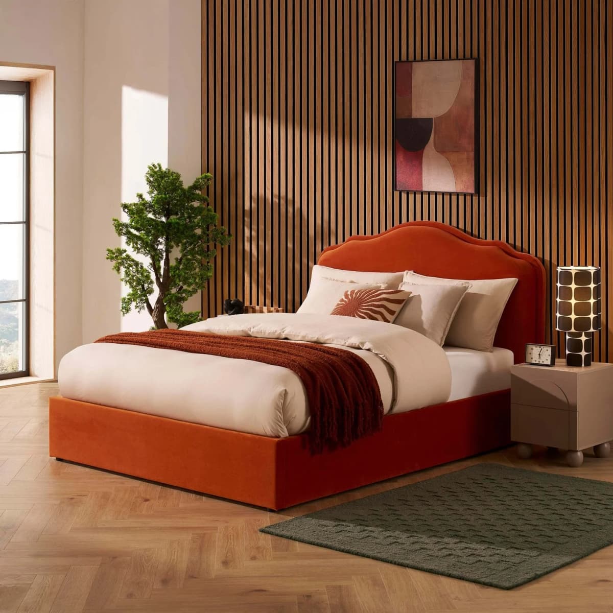 Wiltshire Ottoman Storage Bed – Bright Orange