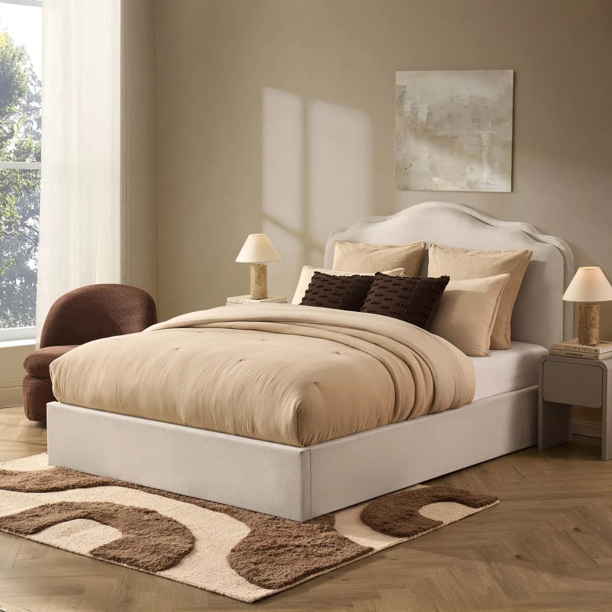 Wiltshire Ottoman Storage Bed – Cream Linen